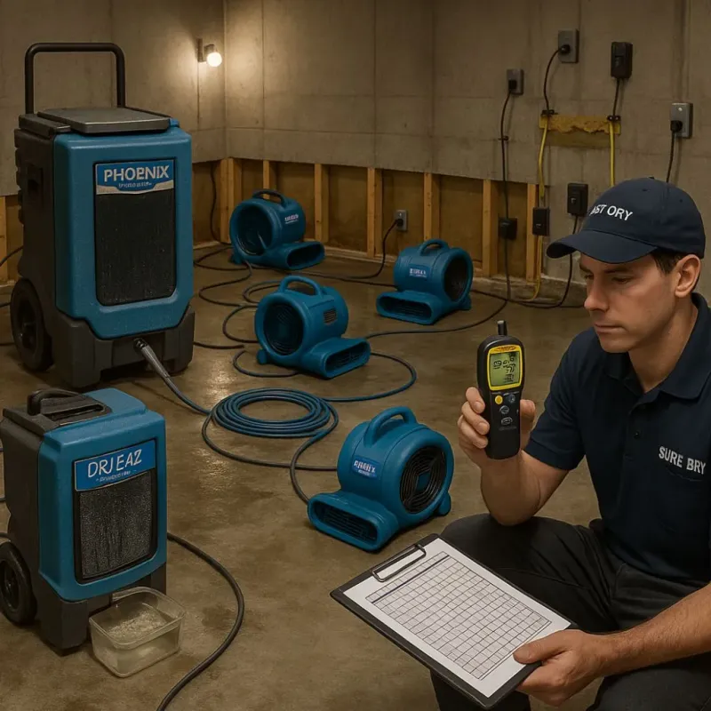 Structural Drying and Dehumidification process in Mukilteo, WA